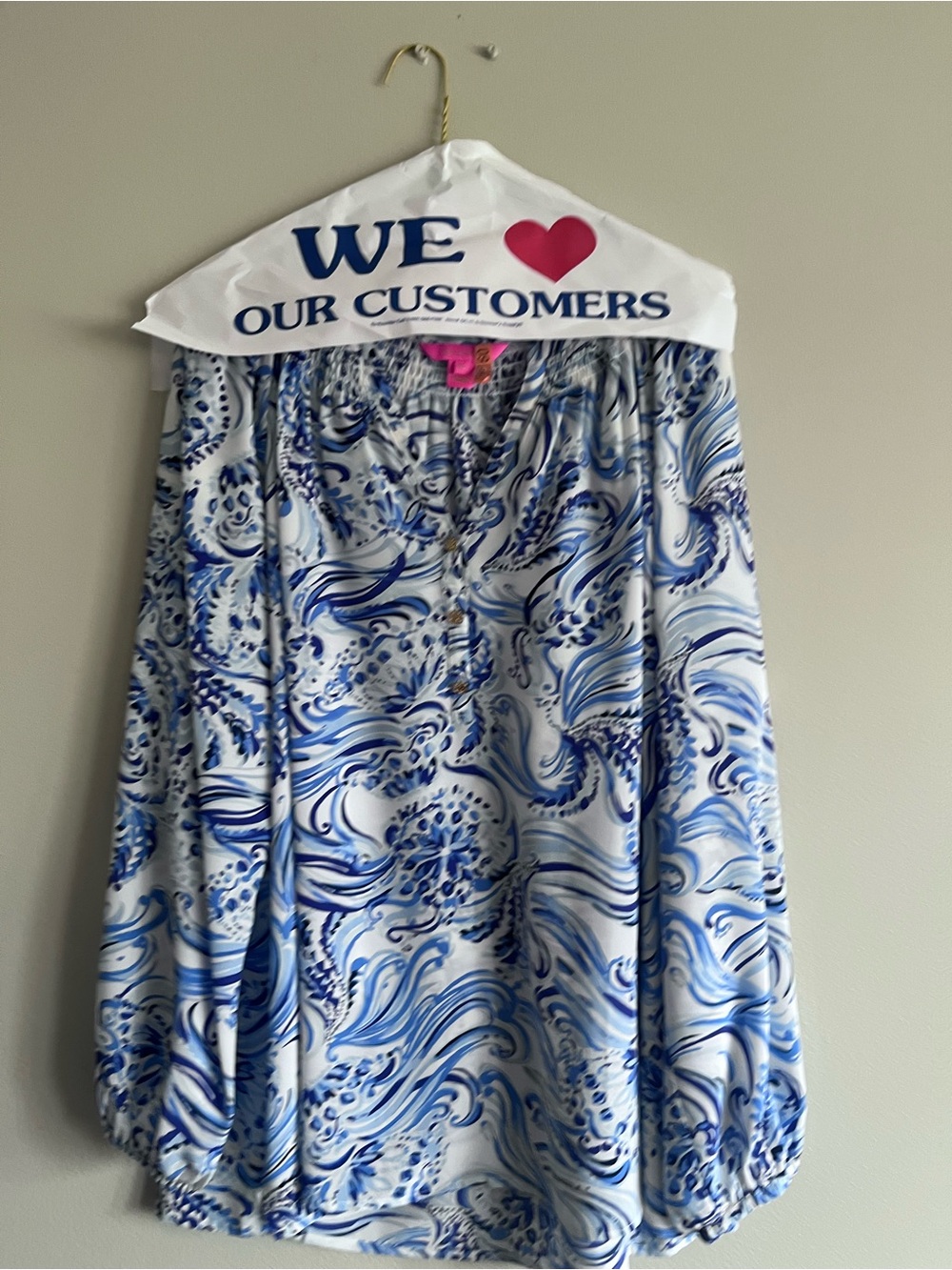 Lilly Pulitzer ELSA Blouse SIZE XL 100% silk